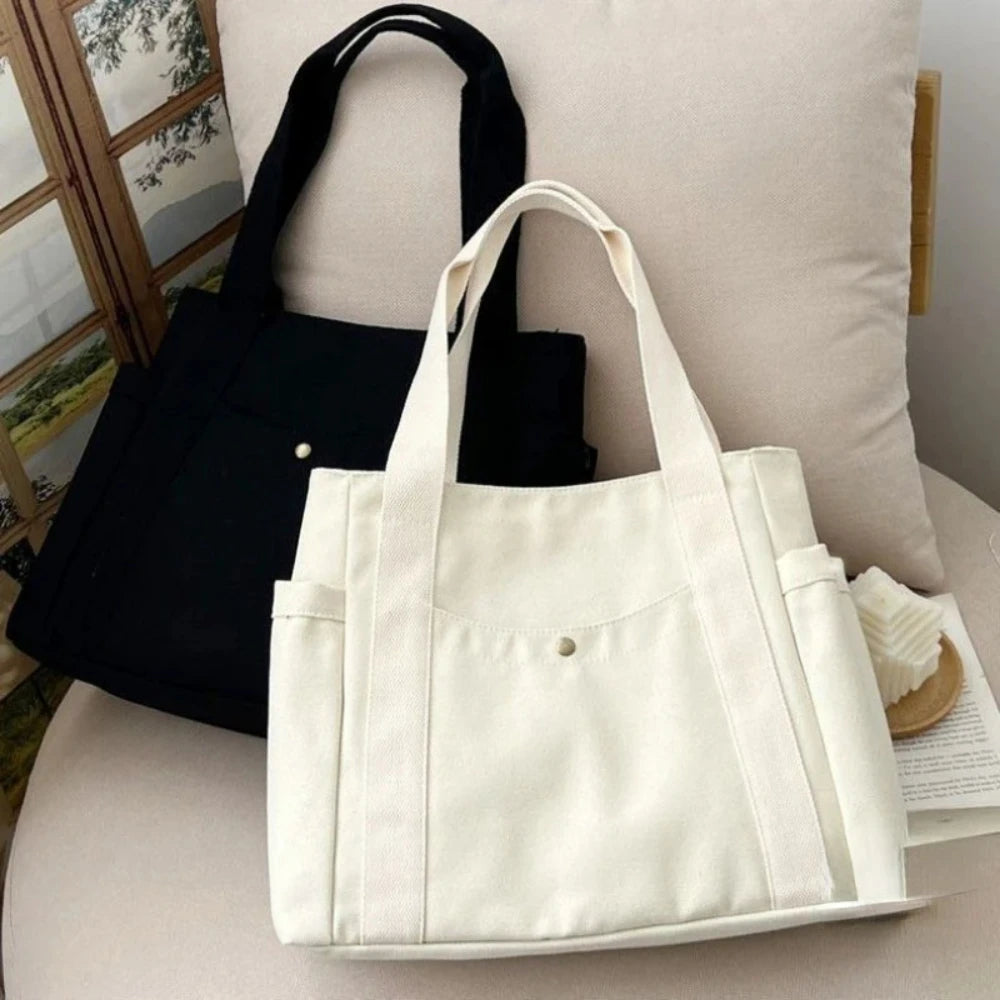 Large Capacity Canvas Tote Bags for Work Commuting Carrying Bag College Style Student Outfit Book Shoulder Bag Shopping Bag…