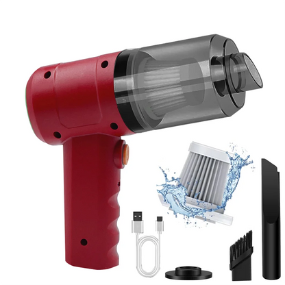 Handheld Vacuum Cordless High Power 15000PA Compressed Air Dust Collector Mini Portable Car Vacuum Cleaner Hairdryer - image…