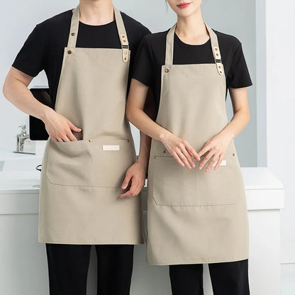 1 Piece Chef Apron Unisex Waterproof Canvas Durable for Restaurant Hotel Baking Beauty Salon Nail Art Kitchen Cooking - imag…