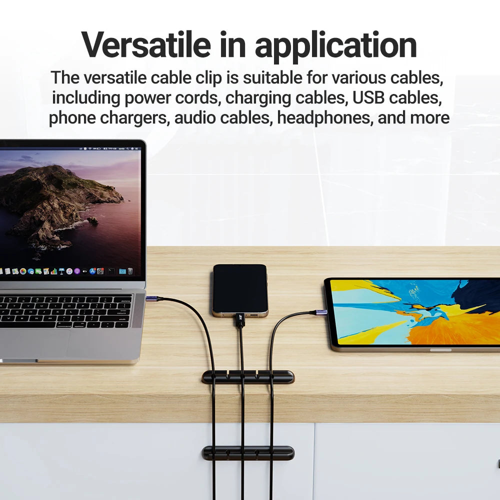 Adhesive Cable Holder Clips Cord Management Wire Organizer for Desktop USB Charging Cable Nightstand Power Cord Mouse Cable…