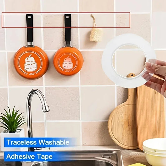 5m Double Contact Nano Tape Powerful Extra Strong Sided Adhesive for Kitchen and Bathroom Waterproof and Cleanable Tool - im…