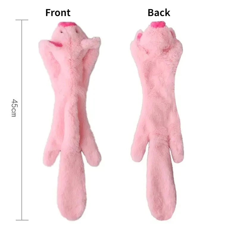 Funny Simulated Animal No Stuffing Dog Toy with Squeakers Durable Stuffingless Plush Squeaky Dog Chew Toy Crinkle Pet Squeak…