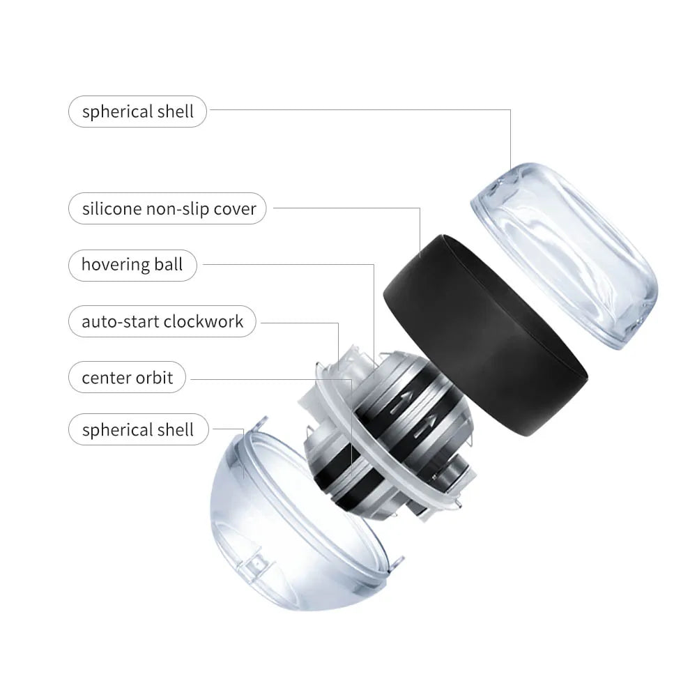 Self-starting Gyro Ball Gyroscopic Power Wrist Ball Forearm Exerciser Arm Hand Muscle Force Trainer Gyroball Home Gym - imag…