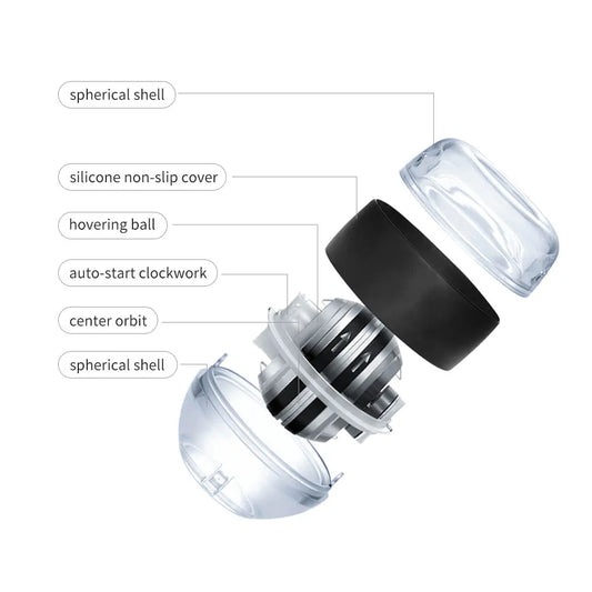 Self-starting Gyro Ball Gyroscopic Power Wrist Ball Forearm Exerciser Arm Hand Muscle Force Trainer Gyroball Home Gym - imag…