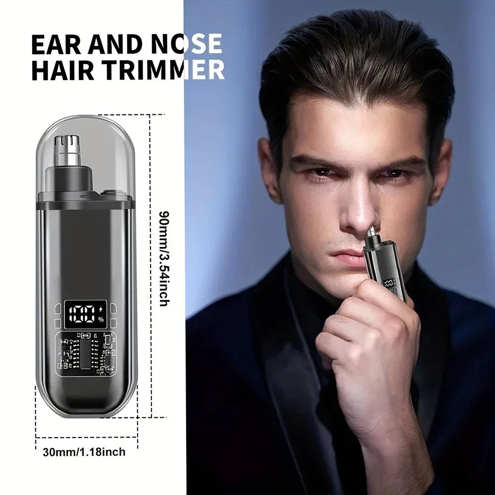 Nose Ear Hair Trimmer for Men - USB C Rechargeable Portable Fast Charge, Compact Grooming Kit - image 3
