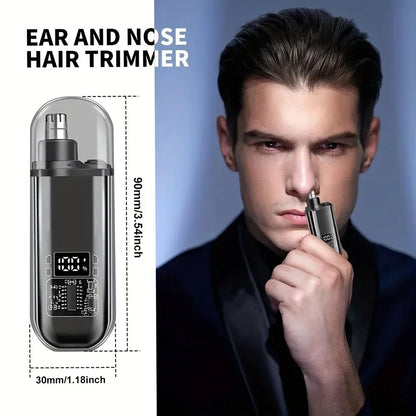 Nose Ear Hair Trimmer for Men - USB C Rechargeable Portable Fast Charge, Compact Grooming Kit - image 3