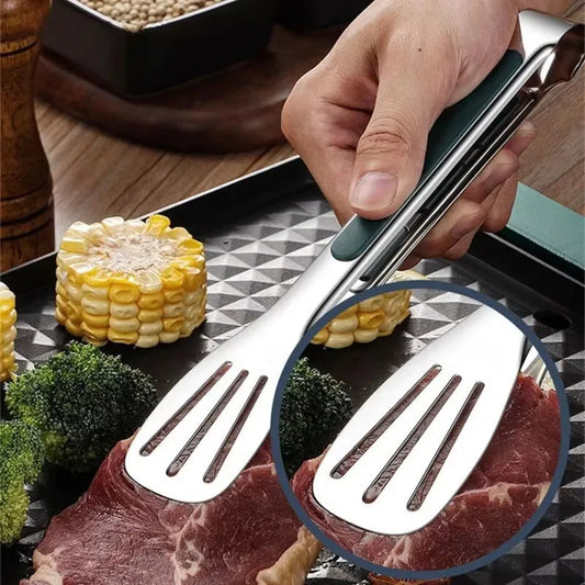 1pc Non Slip Stainless Steel Food Tongs Meat Salad Bread Clip Barbecue Grill Buffet Clamp Cooking Tools Kitchen Accessories…