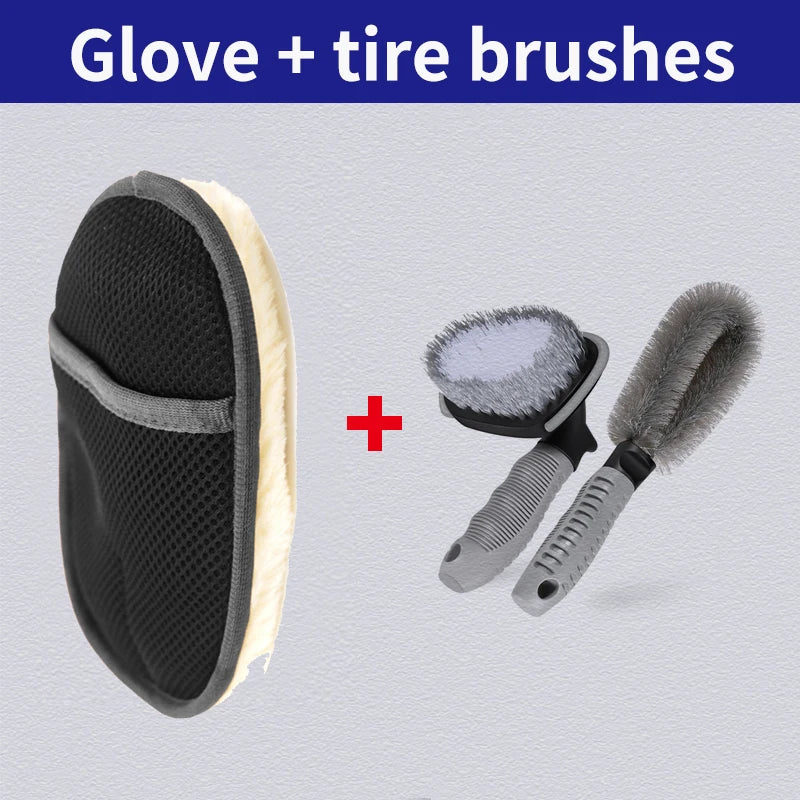 Car Styling Wool Soft Car Washing Gloves Cleaning Brush Motorcycle Washer Care Products Plush Car Wash Gloves - image 11