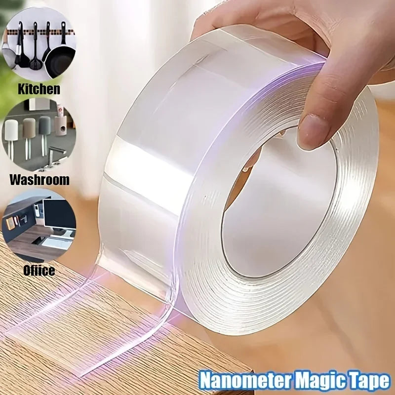 5m Double Contact Nano Tape Powerful Extra Strong Sided Adhesive for Kitchen and Bathroom Waterproof and Cleanable Tool