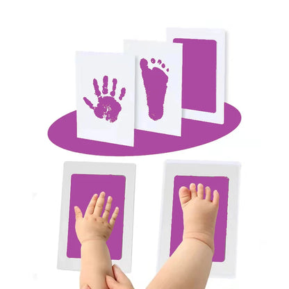Newborn Baby DIY Hand And Footprint Kit Ink Pads Photo Frame Handprint Toddlers Souvenir Accessories Safe Clean Baby Shower…