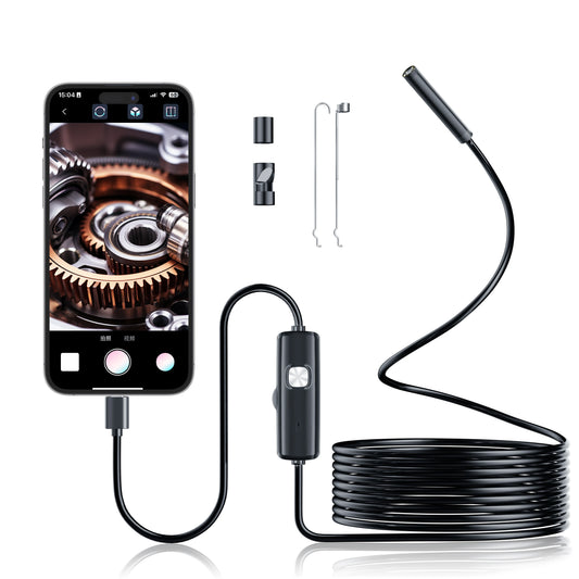 7.0MM TYPE-C Endoscope Camera IP67 Waterproof 6 LEDs Adjustable USB Android Flexible Inspection Borescope Cameras for Phone…