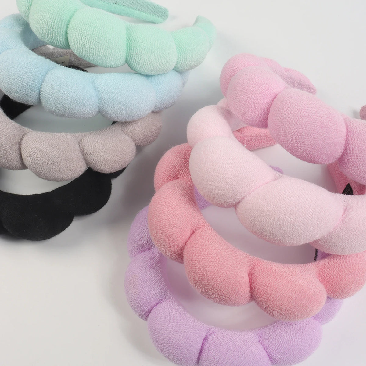 1/3Pcs Fashion Microfiber Washing Wristbands Scrunchies Puffy Headband Spa Bubble Headband for Washing Face Makeup Shower Sk…