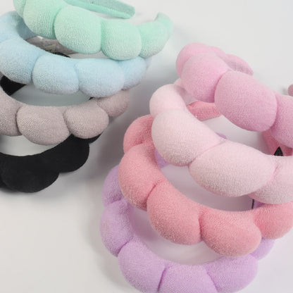 1/3Pcs Fashion Microfiber Washing Wristbands Scrunchies Puffy Headband Spa Bubble Headband for Washing Face Makeup Shower Sk…