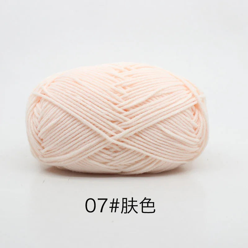 40-50g/Set 4ply Milk Cotton(80%) Knitting Yarn Needlework Dyed Lanas For Crochet Craft Sweater Hat Dolls At Low Price - imag…