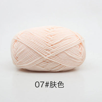 40-50g/Set 4ply Milk Cotton(80%) Knitting Yarn Needlework Dyed Lanas For Crochet Craft Sweater Hat Dolls At Low Price - imag…