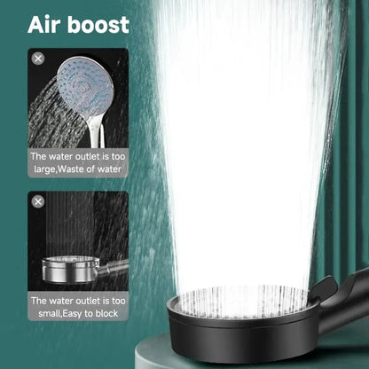 5 Modes Pressure Boost Shower Head Multifunction Adjustable Large Water Shower Nozzle Massage Bathroom Accessory - image 2
