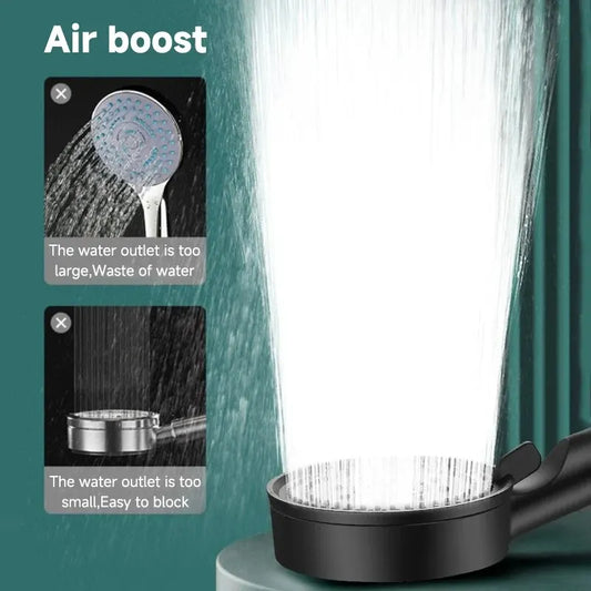 5 Modes Pressure Boost Shower Head Multifunction Adjustable Large Water Shower Nozzle Massage Bathroom Accessory - image 2