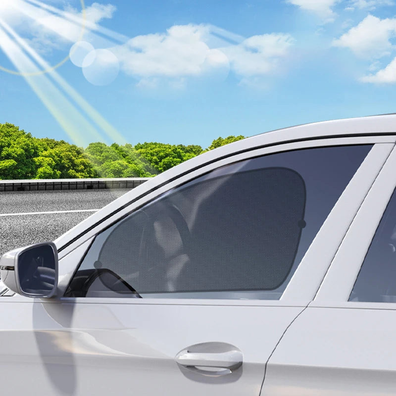 SEAMETAL Car Sun Shade Side Window Curtain Front Rear Window Sunshade Summer UV Blocking Suction Cup Car Sun Protection Curt…