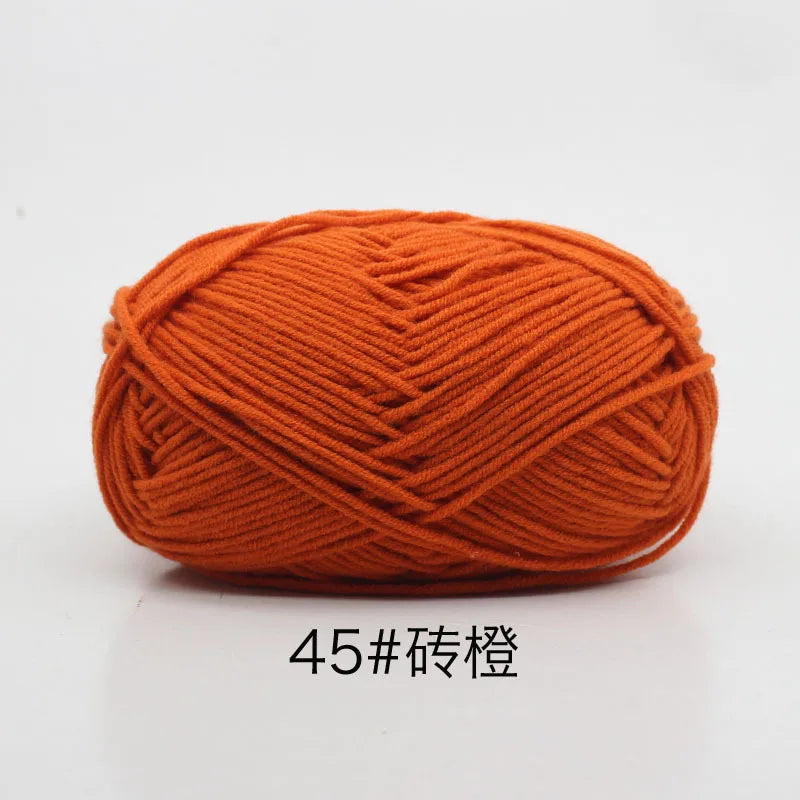 40-50g/Set 4ply Milk Cotton(80%) Knitting Yarn Needlework Dyed Lanas For Crochet Craft Sweater Hat Dolls At Low Price - imag…