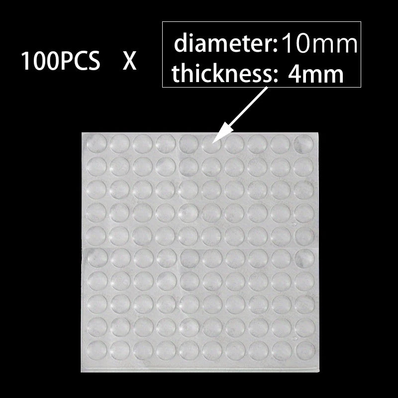 100Pcs Soft Silicone Rubber Anti Slip Bumpers Feet Pads Damper Buffer Cabinet Bumpers Silicone Furniture Pads Drawer Door Pa…
