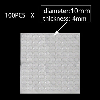 100Pcs Soft Silicone Rubber Anti Slip Bumpers Feet Pads Damper Buffer Cabinet Bumpers Silicone Furniture Pads Drawer Door Pa…