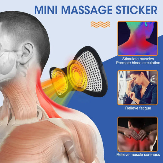 Electric Neck Massager EMS Muscle Massage Stimulator Low Frequency Instrument Back Cervical Calf Patches Pain Joints Mini De…