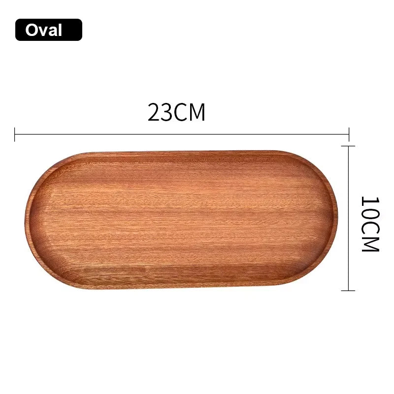 Walnut Wooden Tray Ins Wind Small Wooden Plate Japanese Rectangular Dinner Plate Cake Bread Coffee Tea Solid Wood Plate Tray…