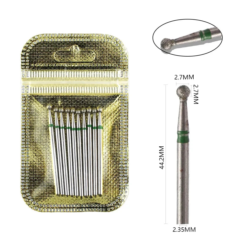 10pcs Diamond Milling Cutter Nail Drill Bits Set For Manicure Accessory Pedicure Eletric Machine Nail Bit Brush Burr Tools -…
