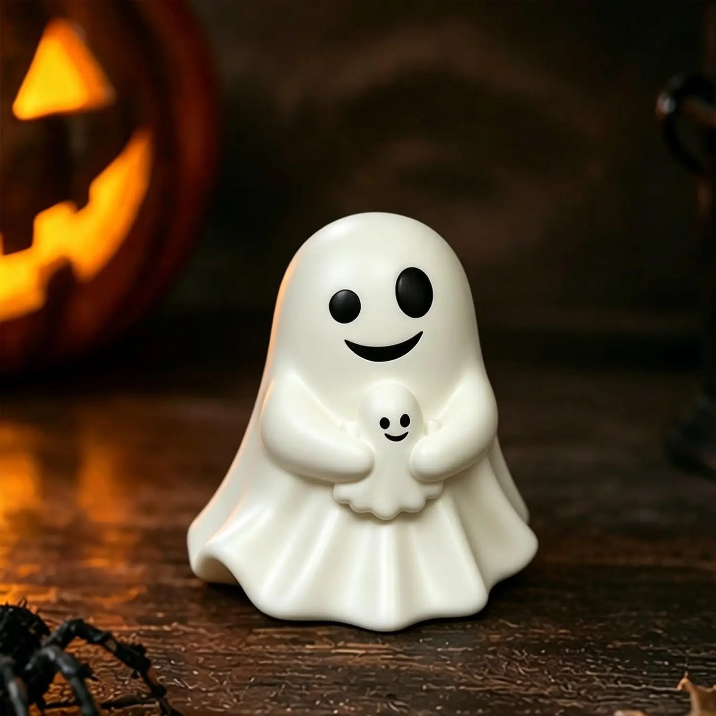 Cute Middle Finger Ghost Statue, Small Halloween Decor for Home, Centerpiece for Coffee Table, Adorable Horror Figure - imag…
