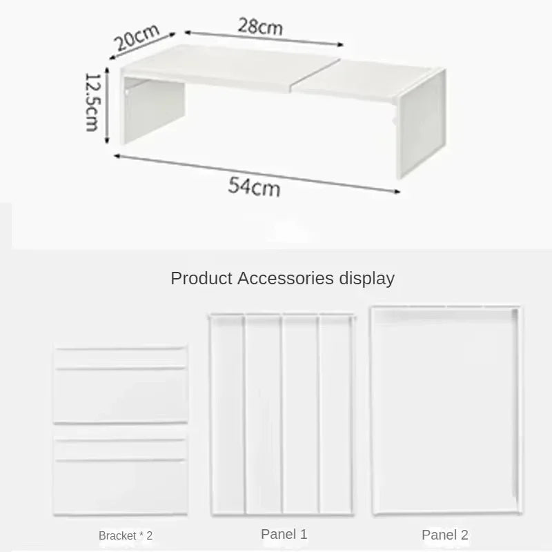 1/2pcs Kitchen Stretchable Cabinet Shelf Cupboard Separated Storage Rack Countertop Organizer Spice Organizer Shelf Save Spa…