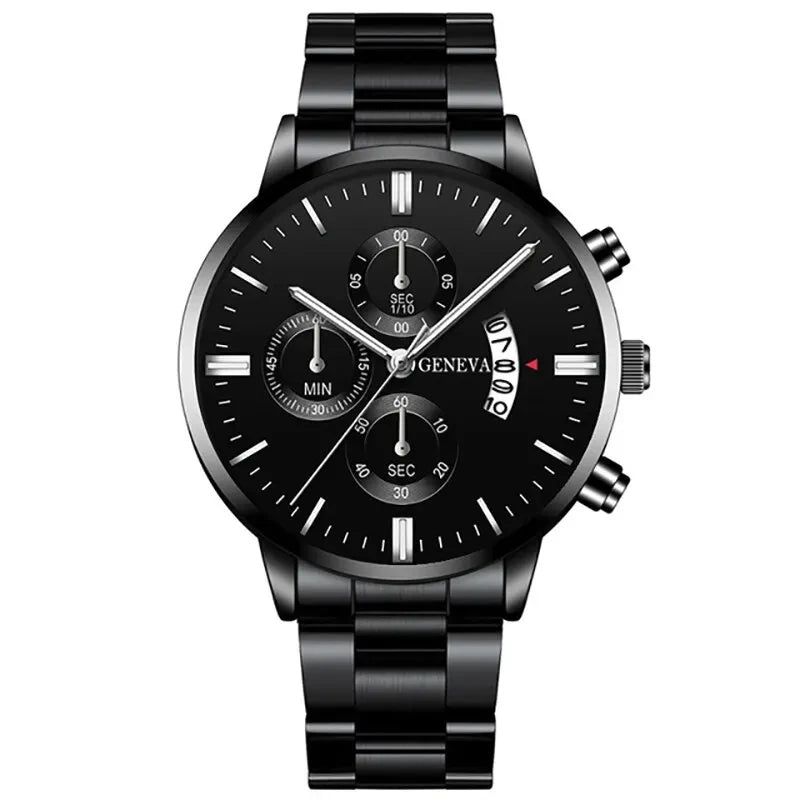 Fashion Men Stainless Steel Watch Luxury Calendar Quartz Wrist Watch Mens Business Watches for Man Clock Montre Homme - imag…
