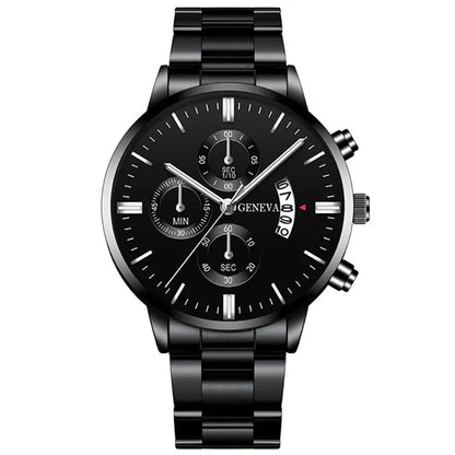 Fashion Men Stainless Steel Watch Luxury Calendar Quartz Wrist Watch Mens Business Watches for Man Clock Montre Homme - imag…