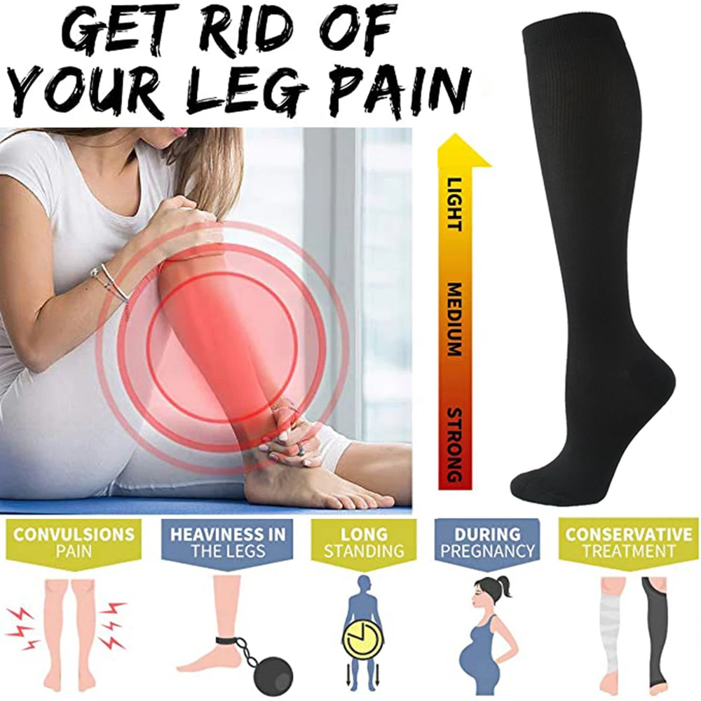 Varicose Veins Compression Socks Fit For Golf Rugby Running Hiking Sports For Anti Fatigue Driving Travel Flight Women Men S…