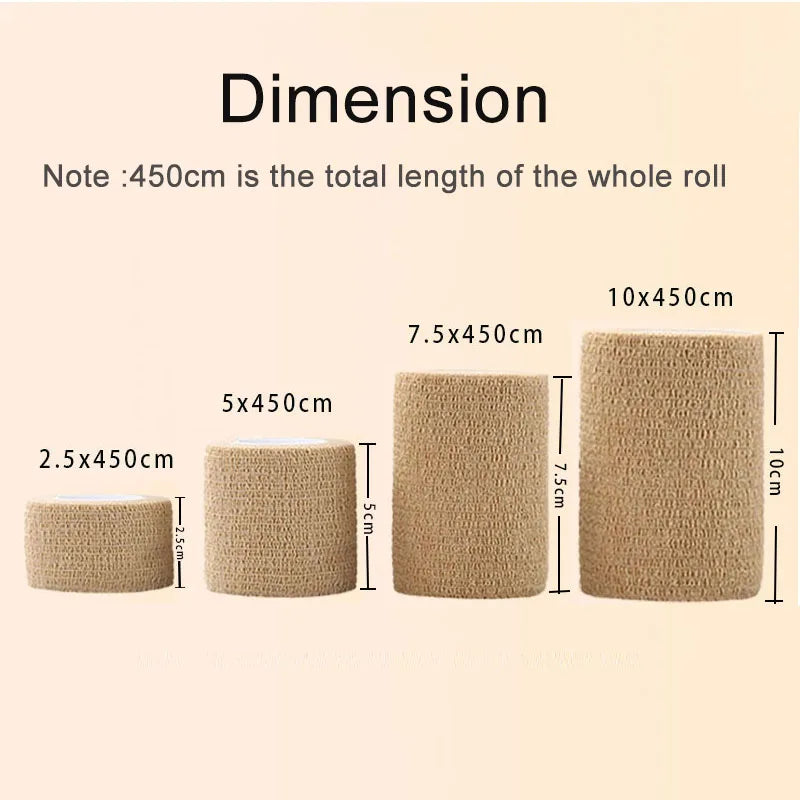 10/1Rolls Medical Adhesive Bandage Elastic Breathable Sports Self Adhesive Tape Beige Wrap Finger Tape For Wrist Ankle First…