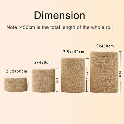 10/1Rolls Medical Adhesive Bandage Elastic Breathable Sports Self Adhesive Tape Beige Wrap Finger Tape For Wrist Ankle First…