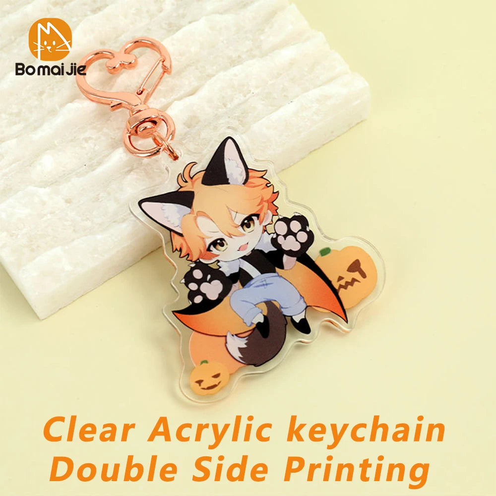 Custom Keychain Cartoon Acrylic Key Chain Photo Customized Anime Charms Hologram Clear Personalized Designer Car Keychains -…