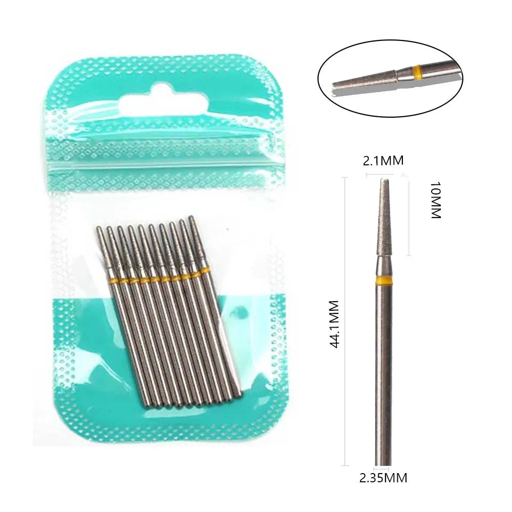 10pcs Diamond Milling Cutter Nail Drill Bits Set For Manicure Accessory Pedicure Eletric Machine Nail Bit Brush Burr Tools -…