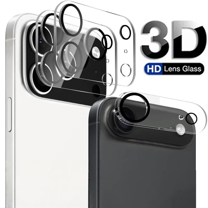 1-5Pcs Tempered Glass for iPhone 17 16 15 14 13 Pro Max Plus Mini Camera Lens Protector Black Circle Protective Lens Film Co…
