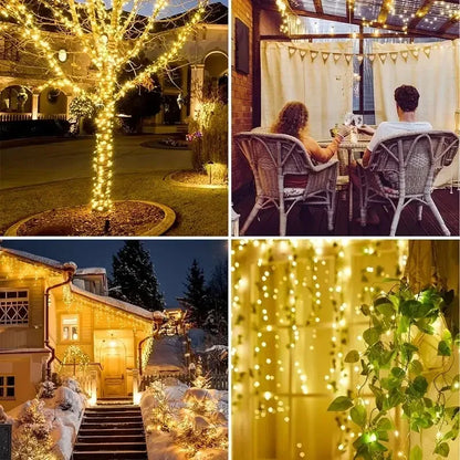 Fairy Lights Solar Garden Lights String Lights with 8 Modes Waterproof Wire Lights for Patio Yard Trees Christmas Party - im…