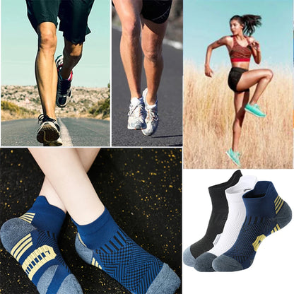 3Pair Professional Fitness Sports Socks Towel Bottom Non-Slip Running Socks Men Women Short Quick-Drying Basketball Training…