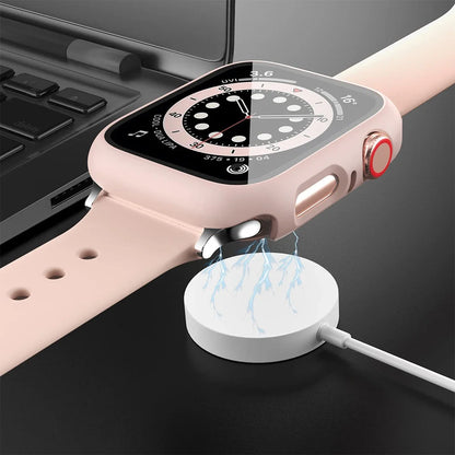 Tempered Glass+Cover For Apple watch Case 45mm 41mm 44mm 40mm 42mm Screen Protector Apple Watch Accessories serie 9 4 5 6 SE…