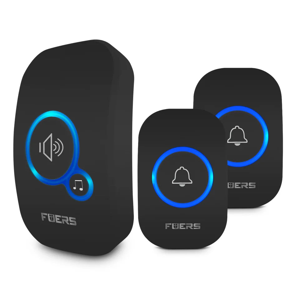 Fuers Wireless Doorbell Waterproof Welcome Chime Home Door Bell Intelligent 32 Songs Smart Alarm With Battery For Store Hote…