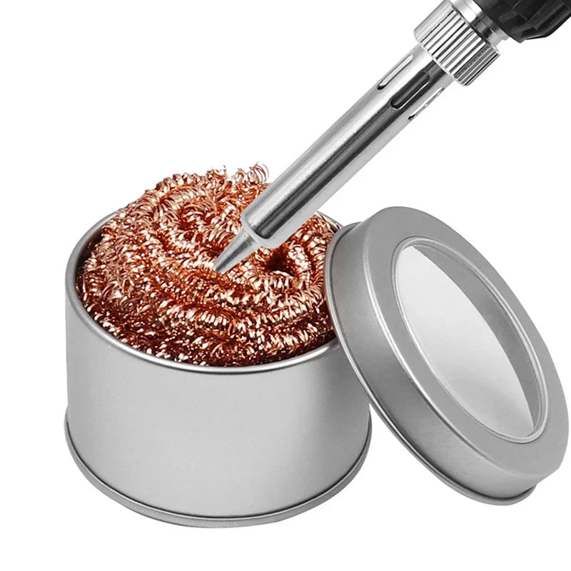 Cleaning Ball Desoldering Soldering Iron Mesh Filter Cleaning Nozzle Tip Copper Wire Cleaner Ball Metal Dross Box Clean Ball…