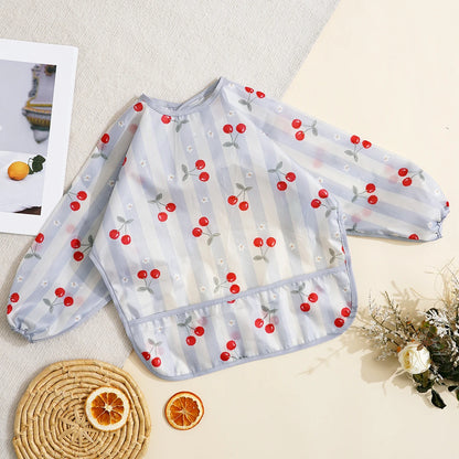 Elinfant 1PC Long Sleeve Bibs, Waterproof Feeding Bibs,Washable Burp Cloth,Coveralls Bibs,Easy To Clean,Wash-Free Eating Bib…