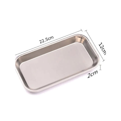 1/2pcs Kitchen Tray Stainless Steel Square Storage Tray Dental Medical Tool Nail Tattoo Dental Medical Device Supplies Tray…