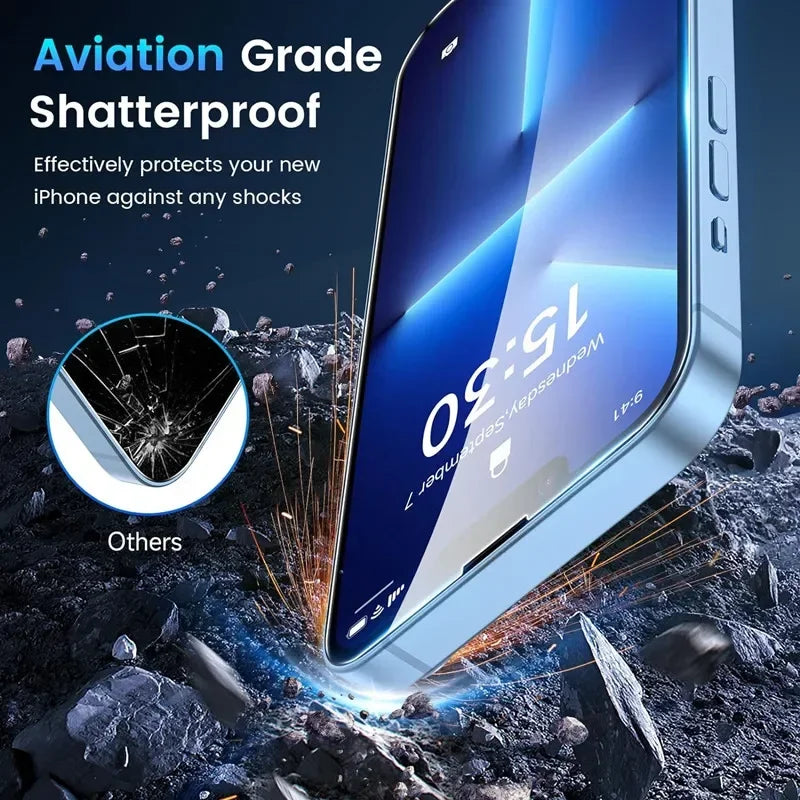 5Pcs Tempered Glass For iPhone 15 13 11 12 14 Pro Max Mini Screen Protector For IPhone 16 17 8 Plus X XR XS MAX Protective G…