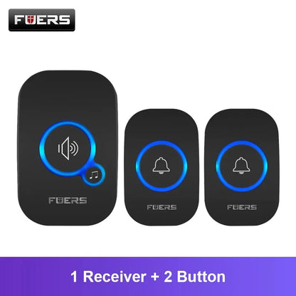 Fuers Wireless Doorbell Waterproof Door Chime Kit Welcome Chime Home Door Bell Intelligent 32 Songs Melodies Sound And LED -…