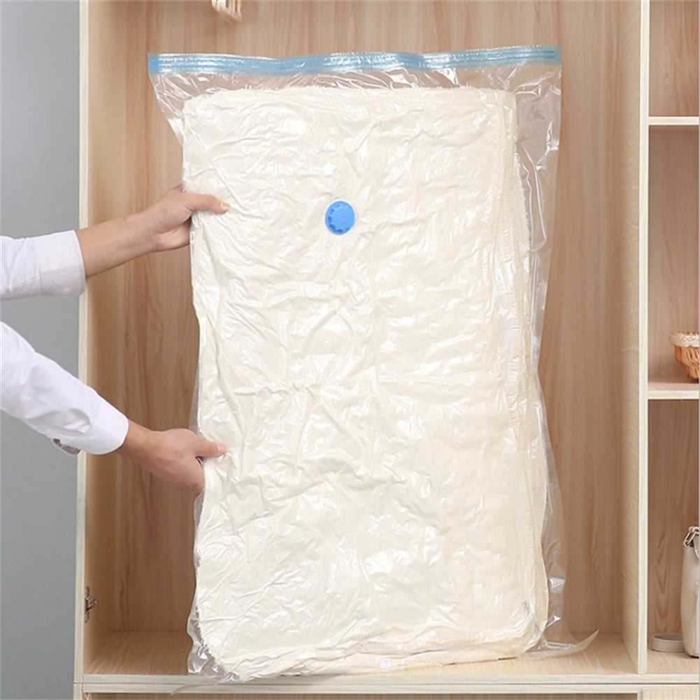 Vacuum Storage Bags With Valve Folding Compressed Space Saving Clothes Storage Big Size For Towel Cloth Blanket - image 2