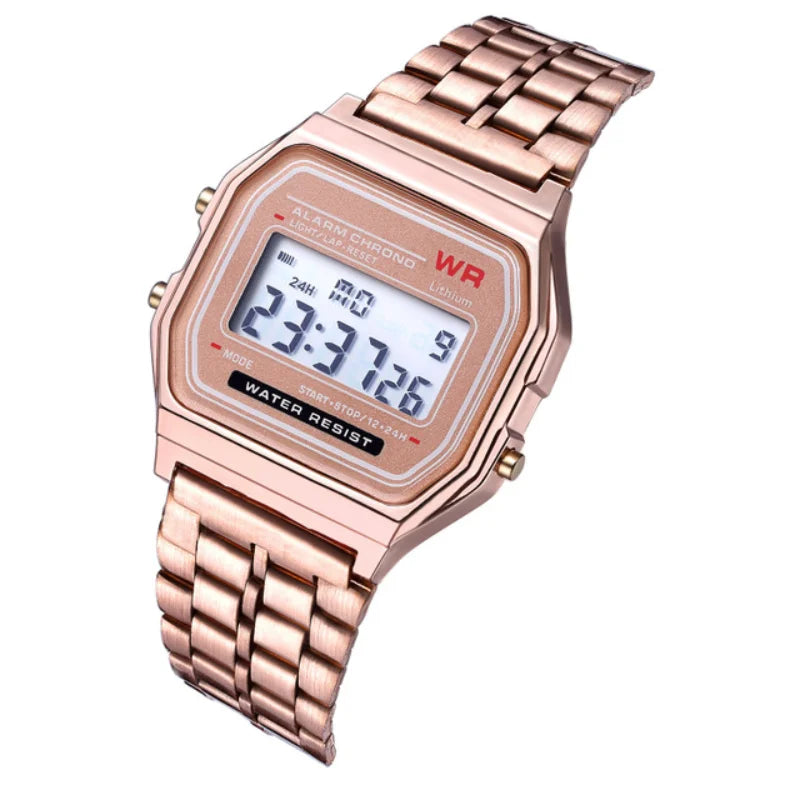 F91W Non-Waterproof Steel Band Watch For Women, Men, Business Clock, Multi-Functional LED Digital Sports Watch, Electronic C…