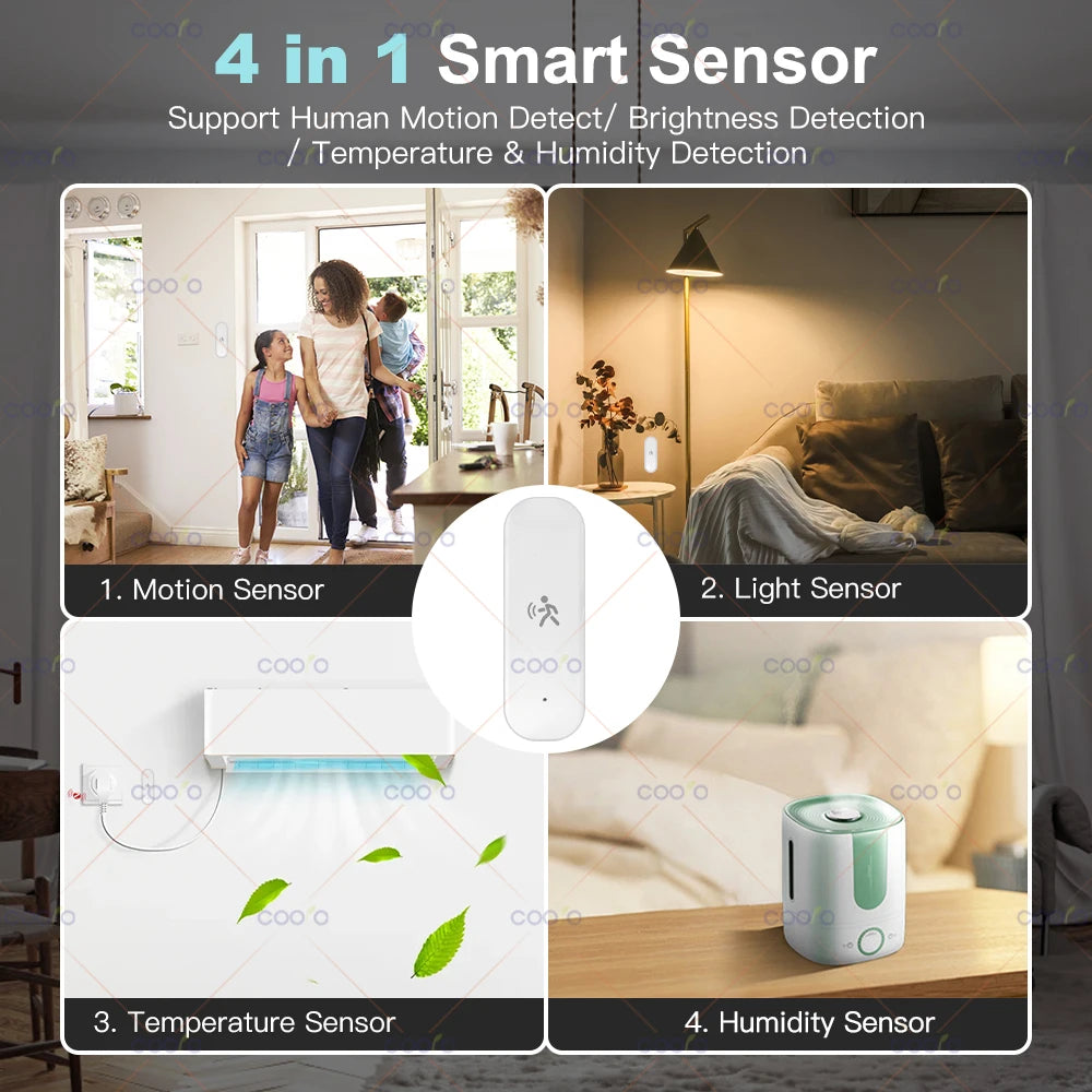 Zigbee 10G MmWave Radar Motion Sensor Human Detector with Illuminance Temperature Humidity Sensor Support Tuya Zigbee2MQTT -…